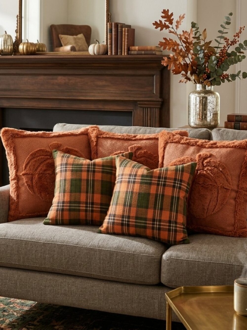 Pumpkin Halloween Throw Pillow Cover โ Soft Fur Fluffy 5pcs - Picture 1 of 3